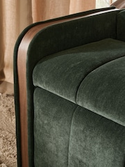 Relaxed Chenille Forest Green Myla Upholstered Ottoman Storage Textured Boucle Weave Mid Bench - Image 4 of 10