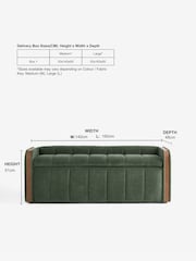 Relaxed Chenille Forest Green Myla Upholstered Ottoman Storage Textured Boucle Weave Mid Bench - Image 8 of 10