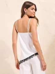 Friends Like These White Lace Trim Satin Asymmetric Cami - Image 4 of 4