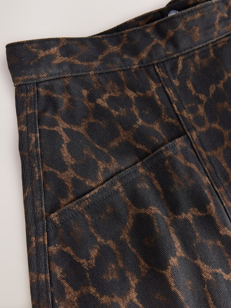 Leopard Denim Maxi Skirt - Image 3 of 3 Leopard Denim Maxi Skirt - Image 3 of 3