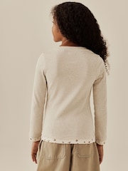 Grey Ditsy Long Sleeve Ribbed Henley Top (3-16yrs) - Image 3 of 4