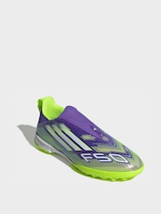 adidas Purple F50 League Laceless Turf Boots - Image 1 of 9
