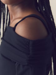 Black Long Sleeve Bardot Top (3-16yrs) - Image 4 of 8