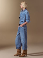 Mid Blue Long Sleeve Denim Shirt - Image 3 of 9