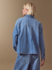 Mid Blue Long Sleeve Denim Shirt - Image 5 of 9