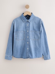 Mid Blue Long Sleeve Denim Shirt - Image 7 of 9