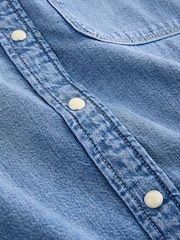 Mid Blue Long Sleeve Denim Shirt - Image 8 of 9