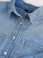 Mid Blue Long Sleeve Denim Shirt - Image 9 of 9