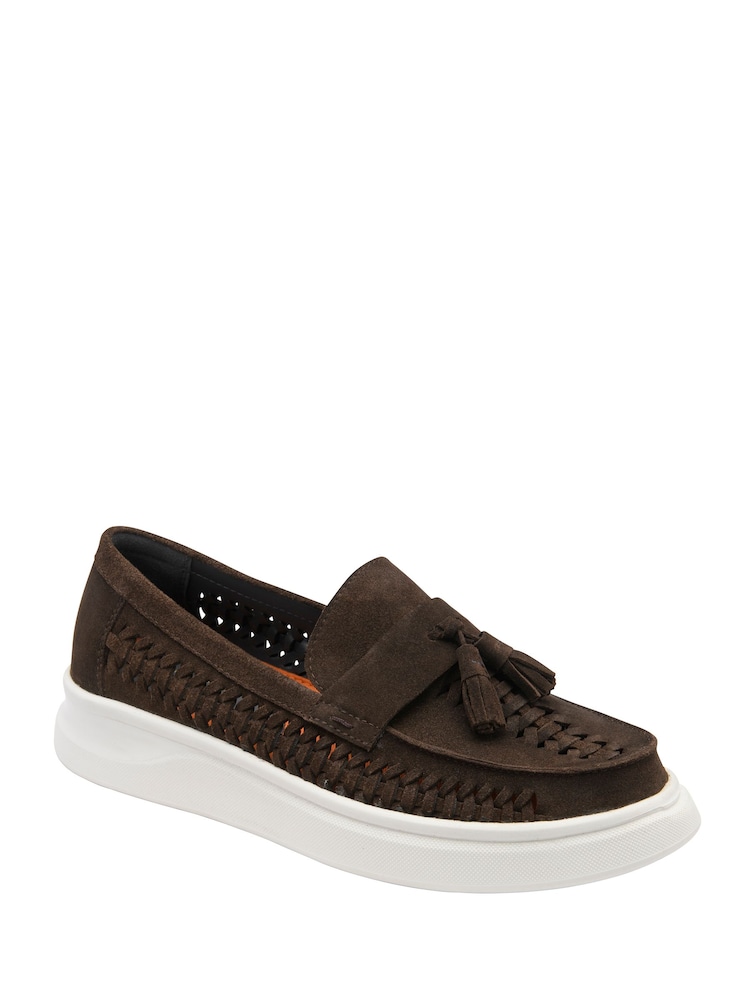 Frank Wright Brown Suede Slip-On Loafers - Image 1 of 4