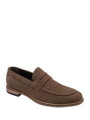 Frank Wright Brown Suede Slip-On Penny Loafers - Image 1 of 4