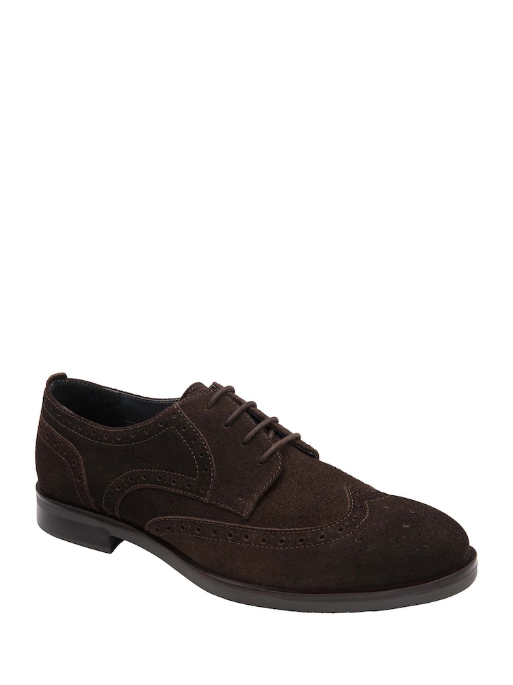 حذاء بنقوش مخرمة من الشمواه برباط من Frank Wright - صورة 1 من 4