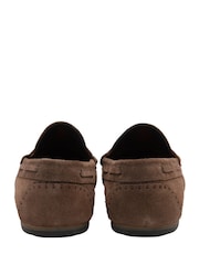 Frank Wright Brown Suede Slip-On Penny Loafers - Image 3 of 4