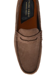 Frank Wright Brown Suede Slip-On Penny Loafers - Image 4 of 4