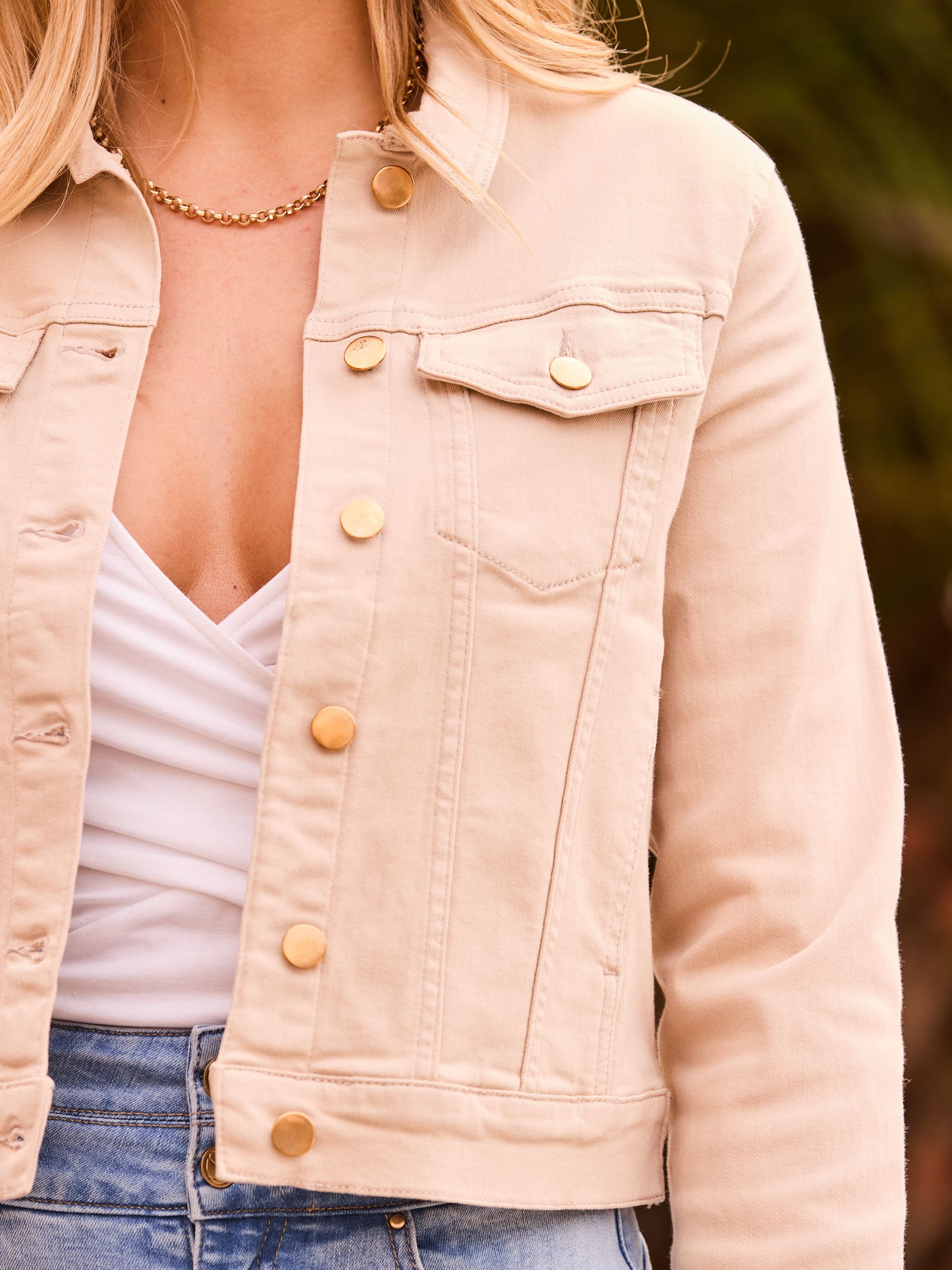 Buy Sosandar Cream Denim Jacket from Next Chile