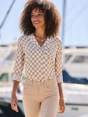 Sosandar Brown Spot Print Utility Shirt - Image 2 of 5