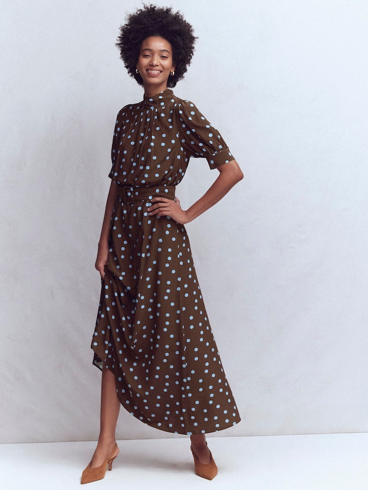 Boden High Neck Belted Dress - Imaginea 1 din 6