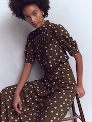 Boden High Neck Belted Dress - Imaginea 4 din 6