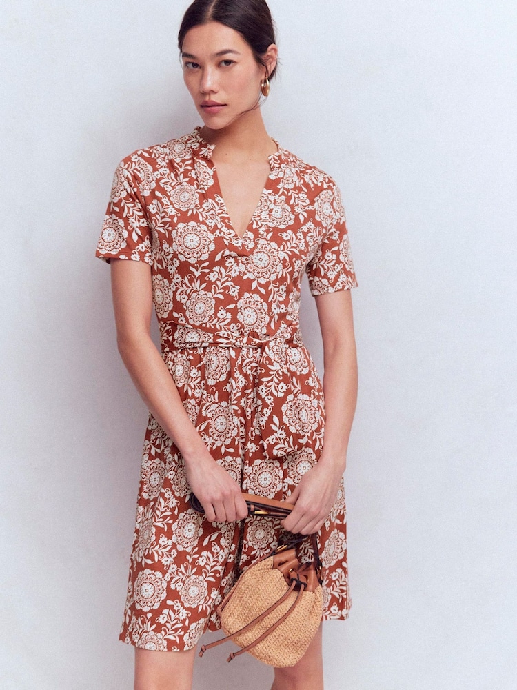 brown daisy dress MILLE Daisy Dress in Cocoa Floral