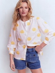 Boden White Alicia Linen Top - Image 1 of 6