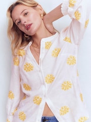 Boden White Alicia Linen Top - Image 4 of 6