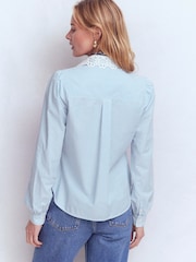 Boden Blue Cara Cotton Shirt - Image 3 of 5