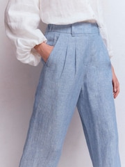 Boden Blue Kensington Linen Trousers - Image 2 of 5