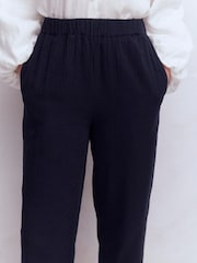 Boden Blue Double Cloth Crop Trousers - Image 2 of 6