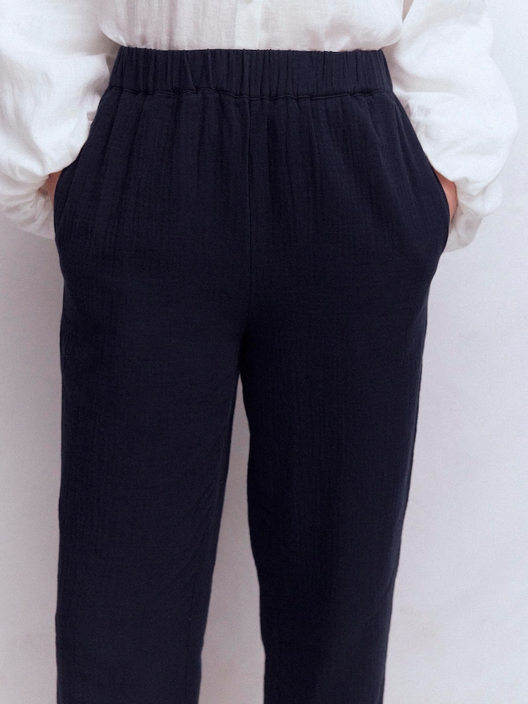 Boden Blue Double Cloth Crop Trousers - Image 2 of 6