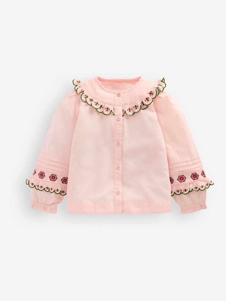 Boden Pink Frill Yoke Blouse - Image 2 of 4
