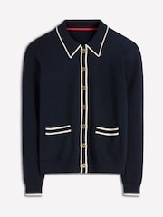 Boden Blue Liz Striped Collared Cardigan - Image 5 of 6