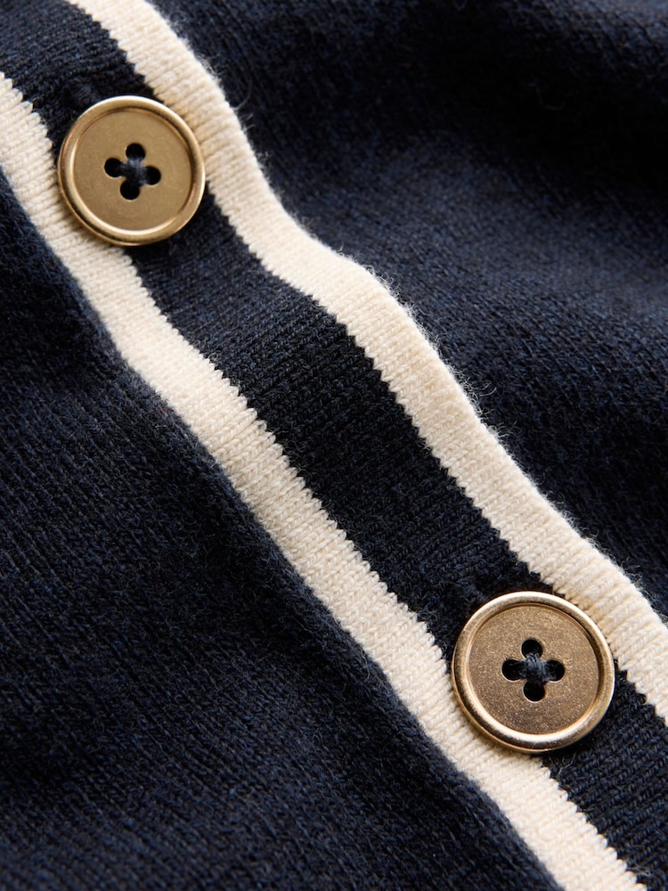 Boden Blue Liz Striped Collared Cardigan - Image 6 of 6 Boden Blue Liz Striped Collared Cardigan - Image 6 of 6