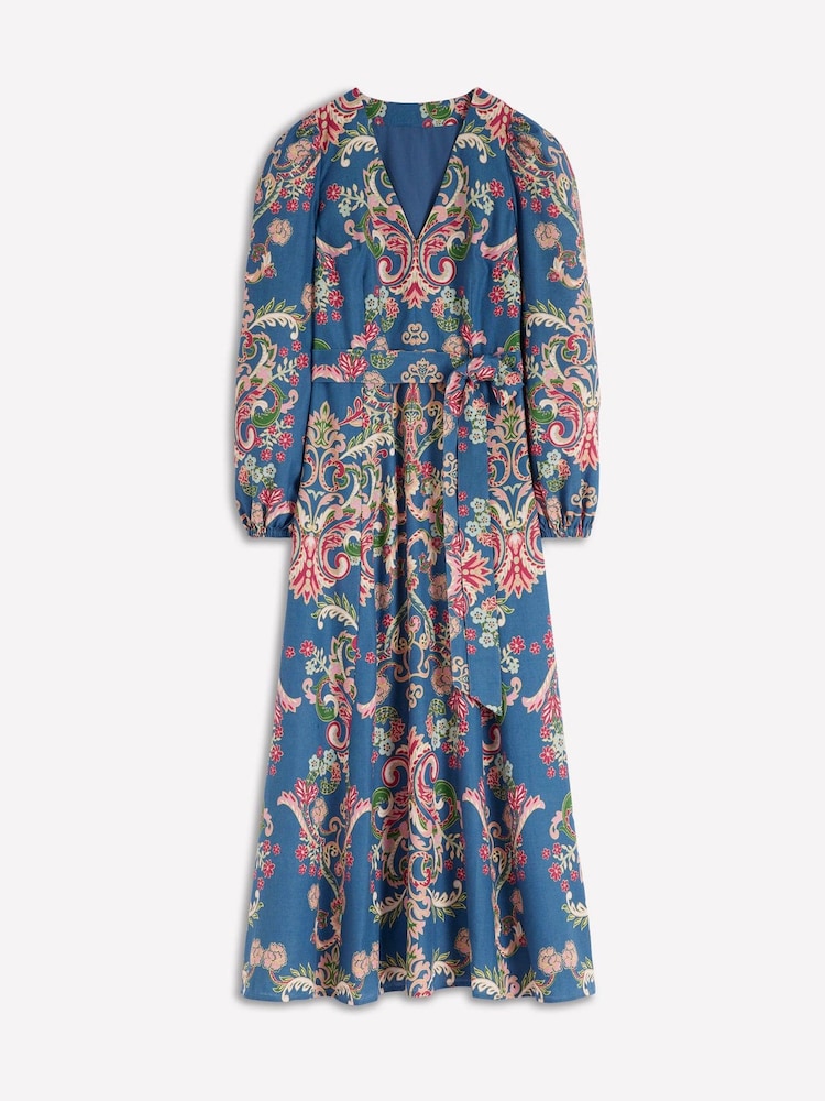 Boden Blue Florence Linen Blend Dress - Image 6 of 6