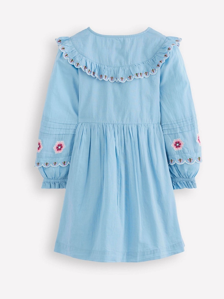 Boden Blue Button Through Blouson Dress - Image 2 of 3