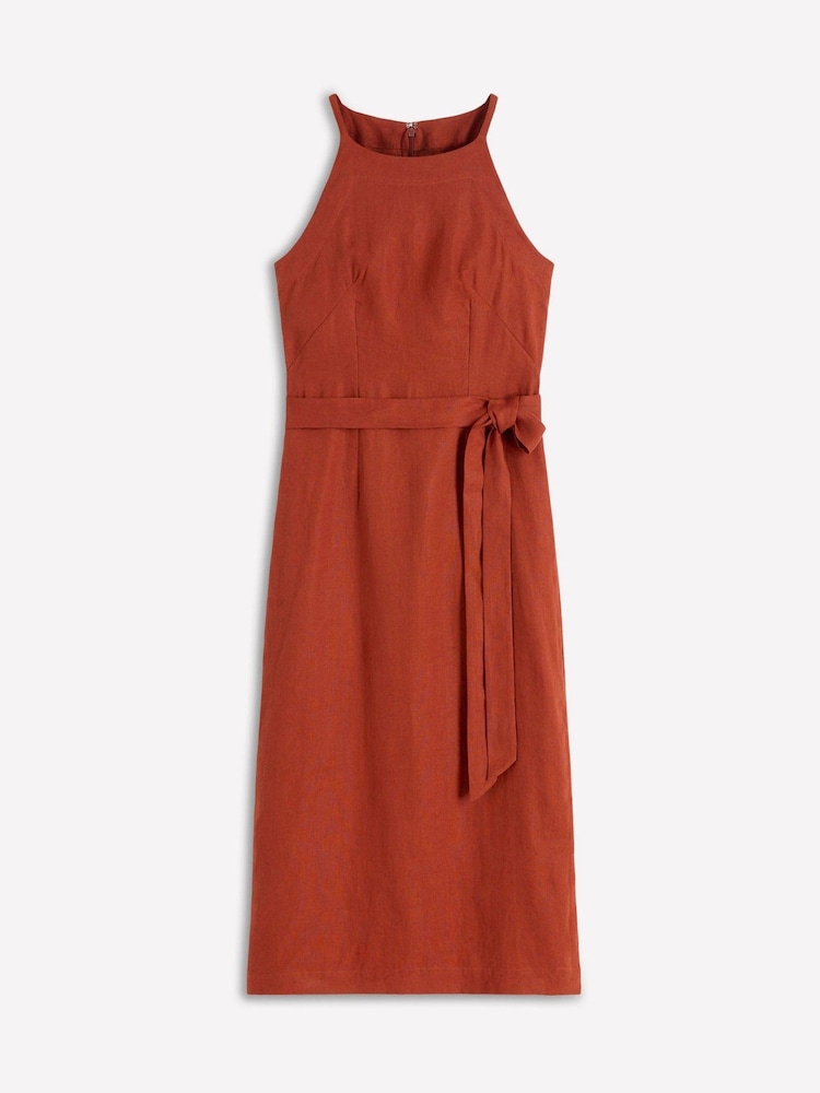 Boden Rosa Halter Linen Midi Dress - Imaginea 6 din 6