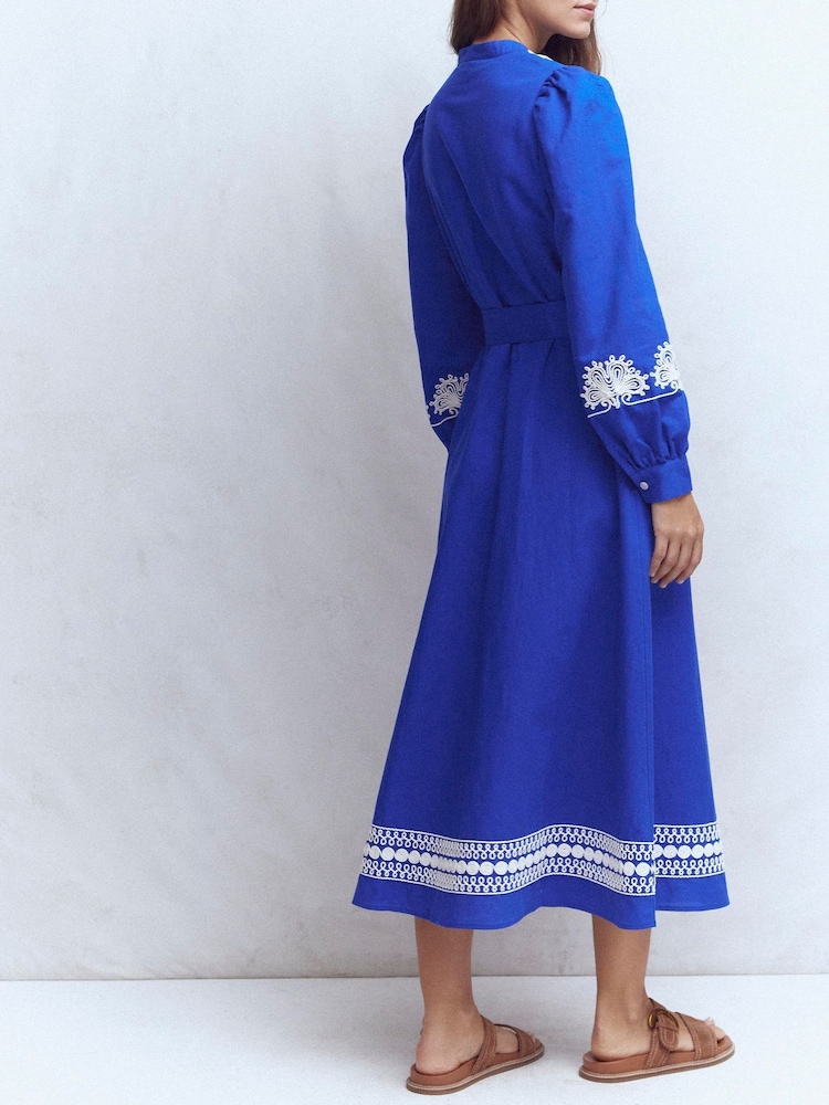 Boden Ava Linen Blend Midi Dress - Imagen 2 de 6