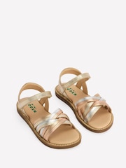 Boden Metallic Crossed Leather Sandals - Image 2 of 3