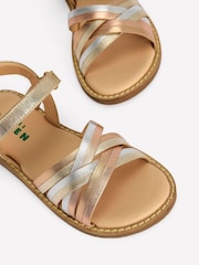 Boden Metallic Crossed Leather Sandals - Image 3 of 3