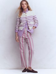 Boden Purple Lucy Chunky Cotton Cardigan - Image 4 of 7