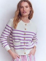Boden Purple Lucy Chunky Cotton Cardigan - Image 5 of 7
