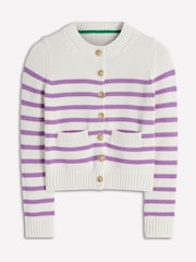 Boden Purple Lucy Chunky Cotton Cardigan - Image 6 of 7