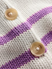 Boden Purple Lucy Chunky Cotton Cardigan - Image 7 of 7
