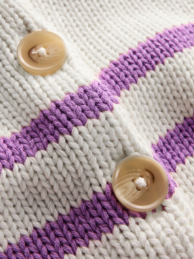 Boden Purple Lucy Chunky Cotton Cardigan - Image 7 of 7