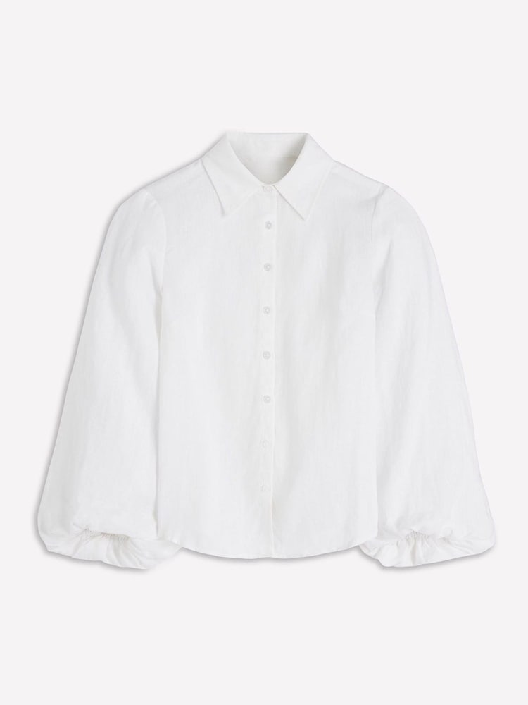 Boden Puff Sleeve Linen Shirt - Imaginea 5 din 5