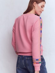 Boden Pink Hannah Embroidered Sweatshirt - Image 3 of 5