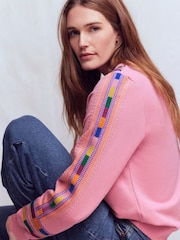 Boden Pink Hannah Embroidered Sweatshirt - Image 4 of 5