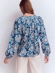 Boden Serena Pleat Neck Top - Imaginea 3 din 6