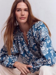 Boden Serena Pleat Neck Top - Imaginea 5 din 6