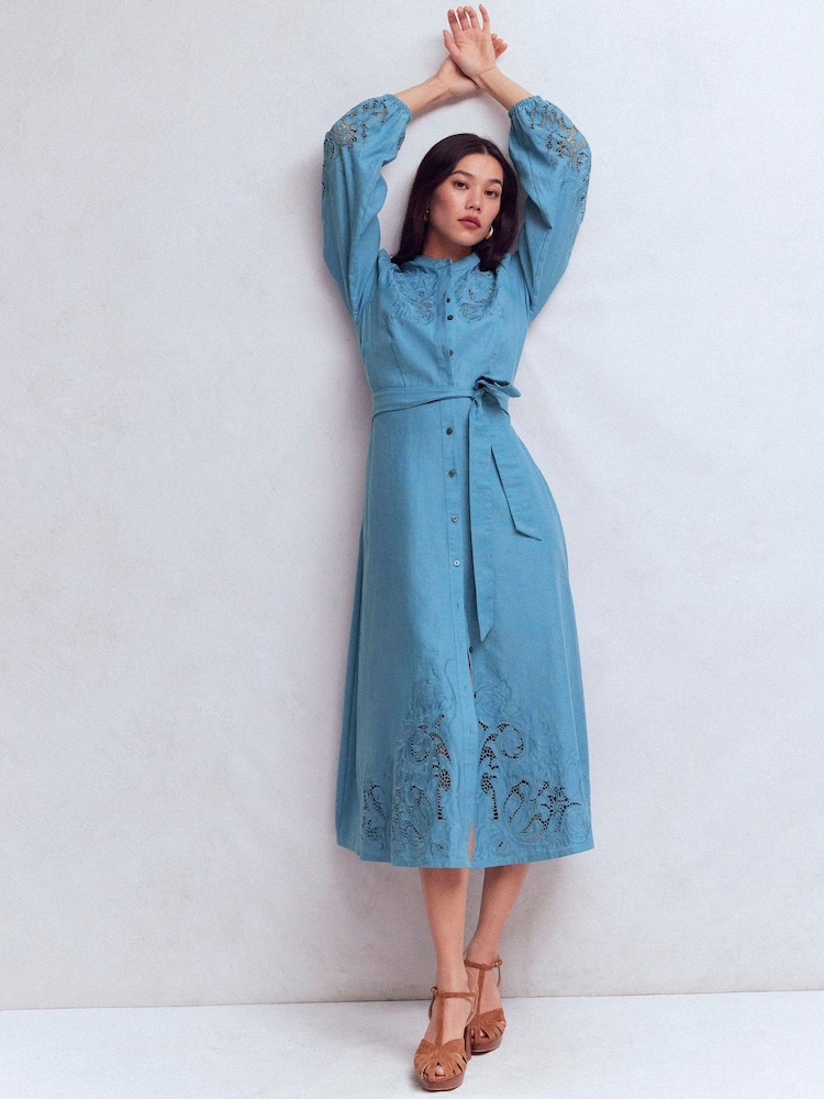 Boden Mae リネン混 シャツワンピース - 画像 1 / 6