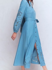 Boden Mae リネン混 シャツワンピース - 画像 4 / 6