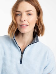 כחול  - פליז של Weird Fish Beye עם רוכסן רבעוני - תמונה 4 מתוך 6